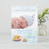 Tortues à fleurs Baby Boy Faire-part de naissance (Debout devant)