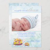 Tortues à fleurs Baby Boy Faire-part de naissance (Devant / Derrière)