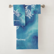 Tortues blanches dans Blue Ocean Watercolor Ajoute
