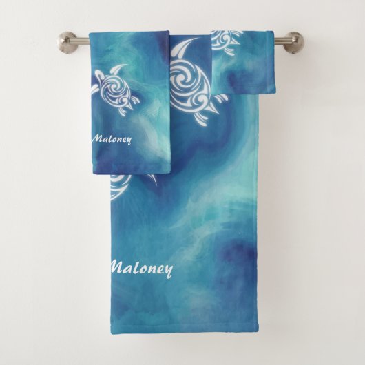 Tortues blanches dans Blue Ocean Watercolor Ajoute (En situation)