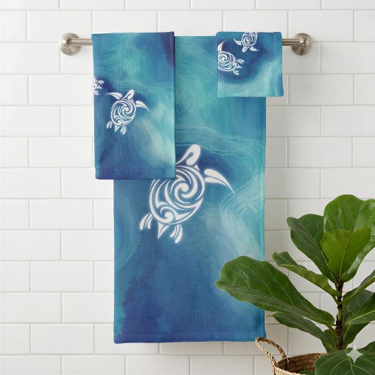 Tortues blanches dans l'océan bleu aquarelle Côtiè