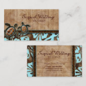 Tortues Cartes de visite de voyage Brown bleu (Devant / Derrière)