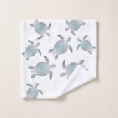 Tortues d'argent Motif Côte blanche (Gant de toilette)