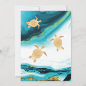 Tortues de mer d'or Invitation côtière maritime (Dos)
