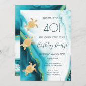 Tortues de mer d'or Invitation côtière maritime (Devant / Derrière)