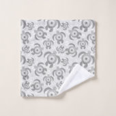 Tortues de mer du Honu noir et blanc Hibiscus Fleu (Gant de toilette)