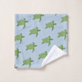 Tortues de mer sur ensemble de serviettes de bain (Gant de toilette)