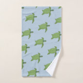 Tortues de mer sur le magnifique ensemble de servi (Serviette à main)