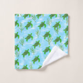 Tortues de mer vertes Nager dans l'océan (Gant de toilette)