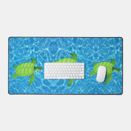 Tortues de mer vertes sur Arrière - plan d'eau tur (Clavier et souris)