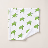Tortues de mer vertes sur fond blanc (Gant de toilette)