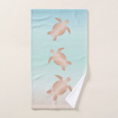 Tortues de plage rose Gold (Serviette à main)