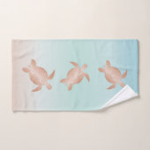 Tortues de plage rose Gold (Serviette à main)