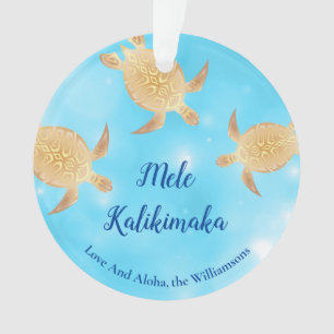 Tortues d'or Mele Kalikimaka Personnalisé