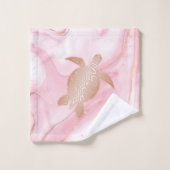 Tortues d'or roses Côte de marbre d'encre (Gant de toilette)