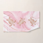 Tortues d'or roses Côte de marbre d'encre (Serviette à main)