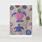 Tortues et cercles Carte d'anniversaire (Dos)