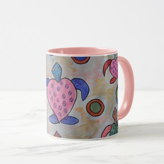 Tortues et cercles Mug (Devant droit)