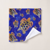 Tortues marines Batik Art Africain (Gant de toilette)