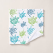 Tortues marines bleues et vertes (Gant de toilette)