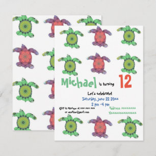 Tortues marines, invitation à une fête d'anniversa