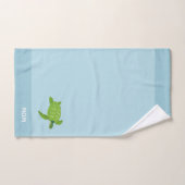 Tortues marines sur serviettes de bain vert menthe (Serviette à main)