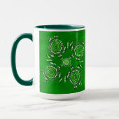 Tortues vertes Dot Art, Combo Coffee Mug (Gauche)