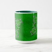 Tortues vertes Dot Art, Combo Coffee Mug (Centre)