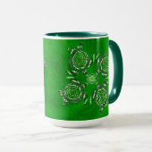 Tortues vertes Dot Art, Combo Coffee Mug (Devant droit)