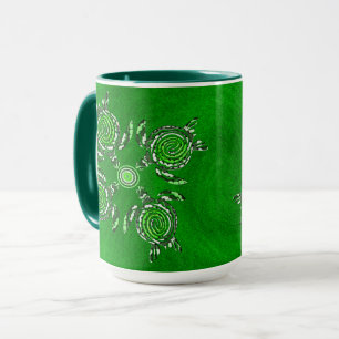 Tortues vertes Dot Art, Combo Coffee Mug
