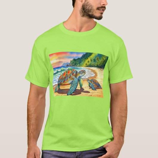 Tortugas en la playa t-shirt (Voorkant)