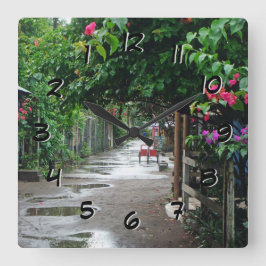 Tortuguero Costa Rica na rughoekklok Vierkante Klok