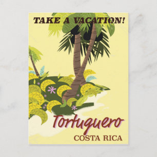 Tortuguero, Costa Rica poster met vintage Briefkaart