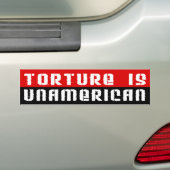 Tortuur is OnAmerikaans bumpersticker (Op auto)