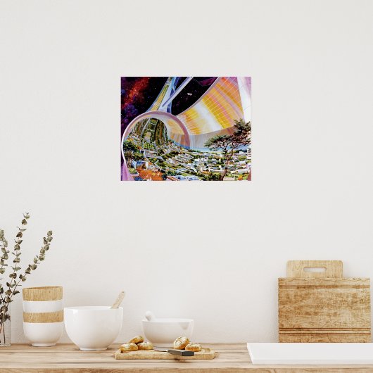 Torus Space Station Habitat Colony Artist Concept Poster (Keuken)