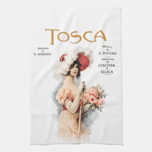 Tosca Opera Vintage - Puccini Opera Poster Ontwerp Theedoek