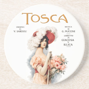 Tosca Opera Vintage - Puccini Opera Poster Ontwerp Zandsteen Onderzetter