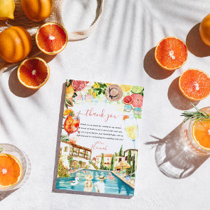 Toscaans Italiaans Pool Feest Spritz Bruidsborre Bedankkaart