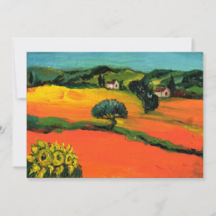 TOSCAANS LANDSCHAP, blauw groen geel oranje Kaart