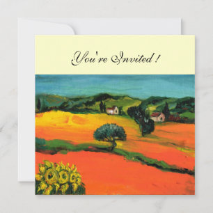 TOSCAANS LANDSCHAP, blauw groen geel oranje Kaart