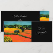TOSCAANS LANDSCHAP, blauw groen geel oranje Kaart (Voorkant / Achterkant)