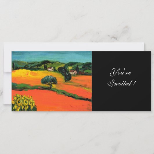 TOSCAANS LANDSCHAP, blauw groen geel oranje Kaart (Voorkant)