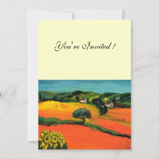 TOSCAANS LANDSCHAP, blauw groen geel oranje Kaart (Voorkant)