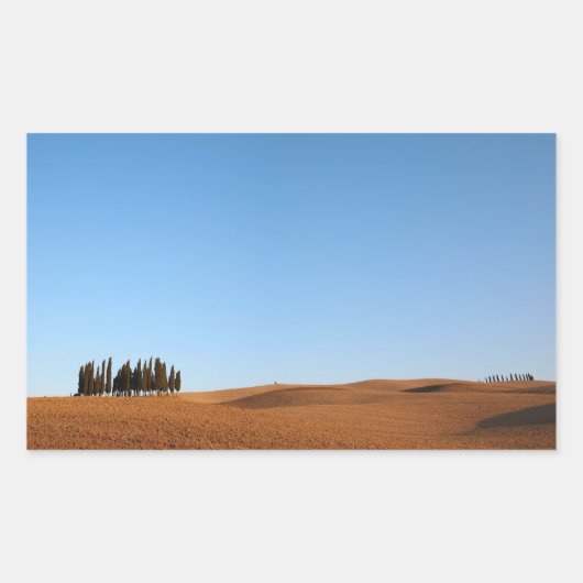 Toscaans landschap met bomen in panorama sticker (Voorkant)