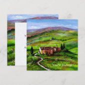 TOSCAANS LANDSCHAP MET GROENE HEUVELS KAART (Voorkant / Achterkant)