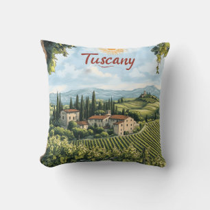 Toscaans landschap met wijngaarden en een fiets kussen