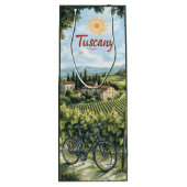 Toscaans landschap met wijngaarden en een fiets wijn cadeautas (Achterkant)