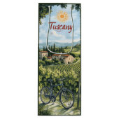 Toscaans landschap met wijngaarden en een fiets wijn cadeautas (Voorkant)