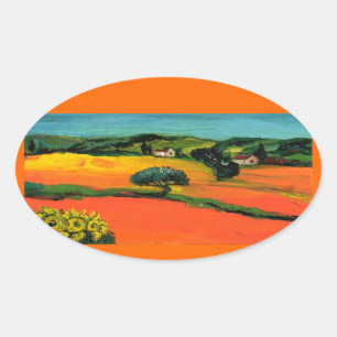 TOSCAANS LANDSCHAP OVALE STICKER
