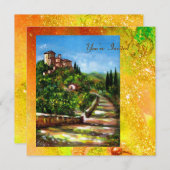 TOSCAANS LANDSCHAP, rood groen geel goud glinstert Kaart (Voorkant / Achterkant)